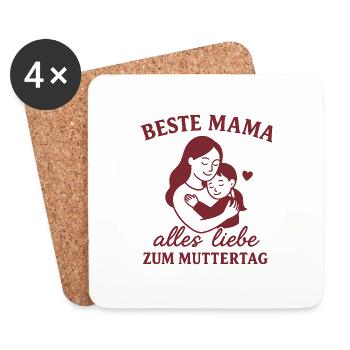 Beste Mama – Liebe, die verbindet - Untersetzer (4er-Set) - Weiß - Vorne