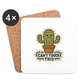 Ne peut pas toucher à ça - Cactus - Dessous de verre (lot de 4) - blanc - Devant