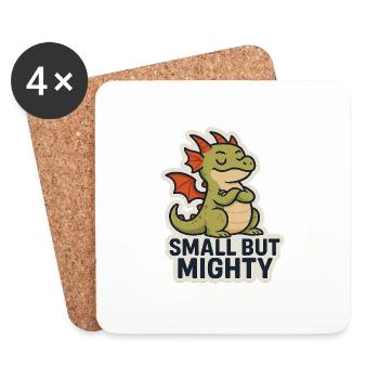 Small but Mighty - kleiner Drachen, große Kraft - Untersetzer (4er-Set) - Weiß - Vorne