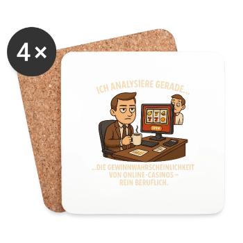 Rein beruflich – Online-Casino Analyse im Büro - Untersetzer (4er-Set) - Weiß - Vorne