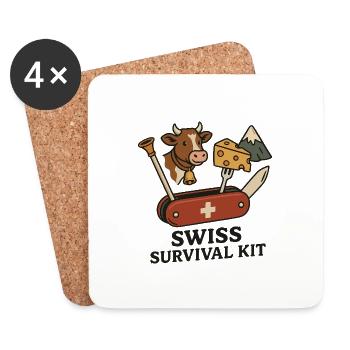 Swiss Survival Kit - Untersetzer (4er-Set) - Weiß - Vorne