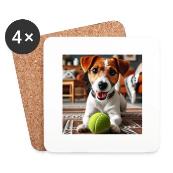Luke plays ball for a change - Coasters (set of 4) - white - Front