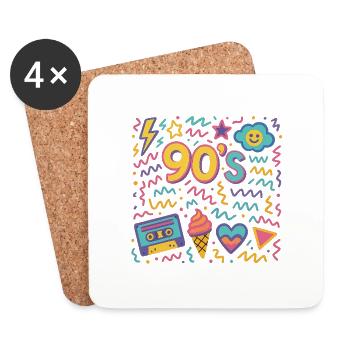 90's - Untersetzer (4er-Set) - Weiß - Vorne