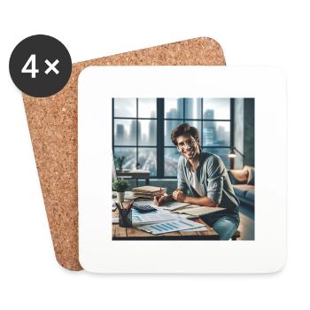 happy Accountant - Coasters (set of 4) - white - Front