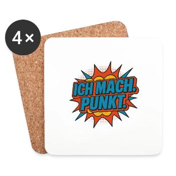 Ich mach Punkt Comic - Untersetzer (4er-Set) - Weiß - Vorne