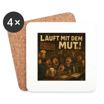 Leasing und Factoring läuft mit dem Mut! - Untersetzer (4er-Set) - Weiß - Vorne
