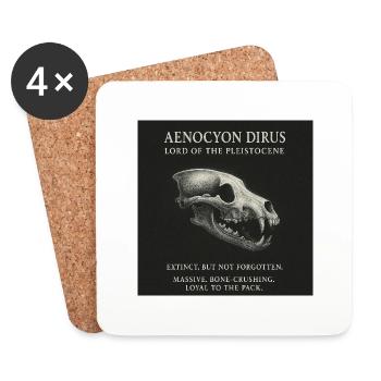 Direwolf - Aenocyon Dirus - Coasters (set of 4) - white - Front