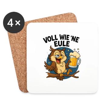 Voll wie ne Eule - Untersetzer (4er-Set) - Weiß - Vorne