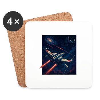 Vol à travers la galaxie - Dessous de verre (lot de 4) - blanc - Devant
