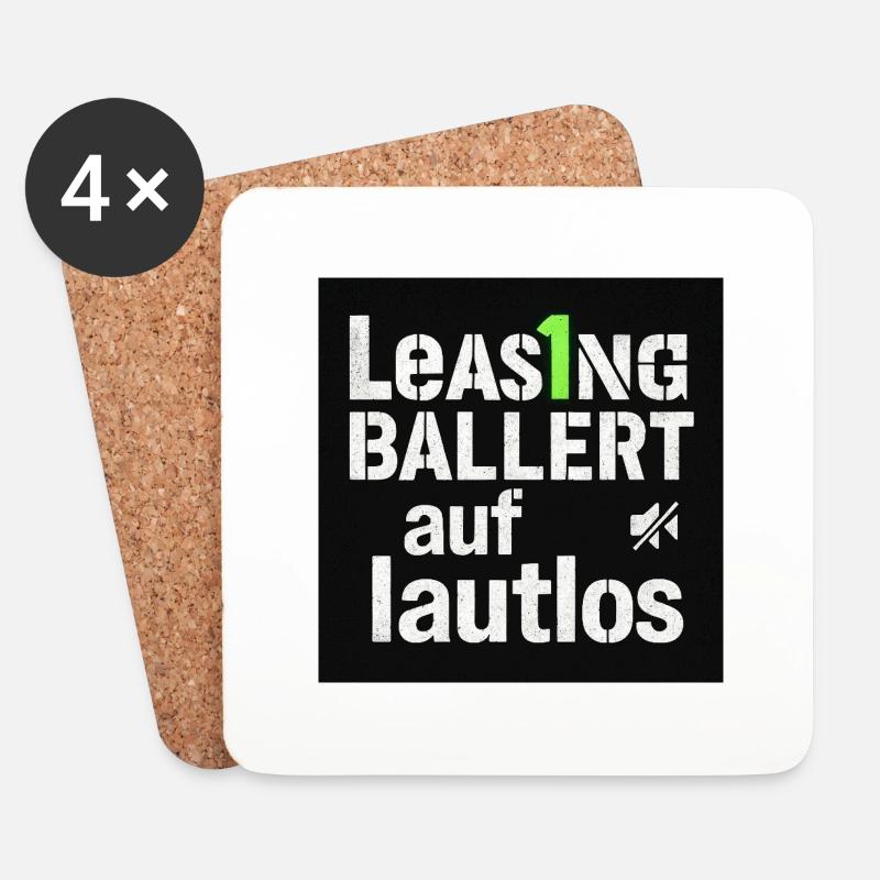 Leasing ballert auf lautlos - Untersetzer (4er-Set) - Weiß