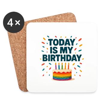 Geburtstag 2 - Untersetzer (4er-Set) - Weiß - Vorne