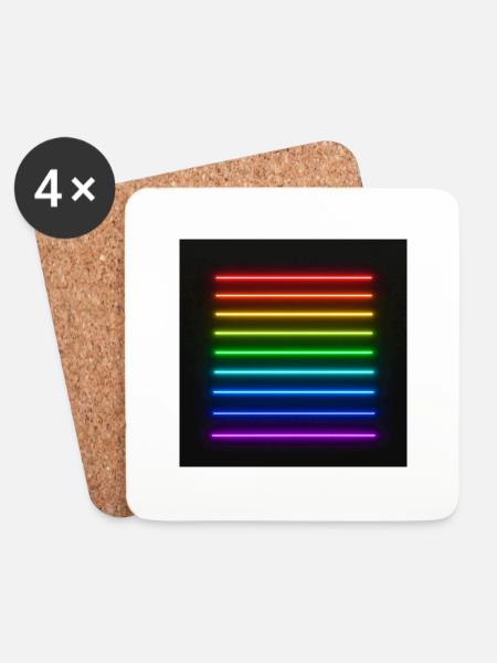 Spectrum Lines - Coasters (set of 4) - white