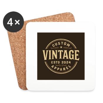 Custom vintage - Coasters (set of 4) - white - Front
