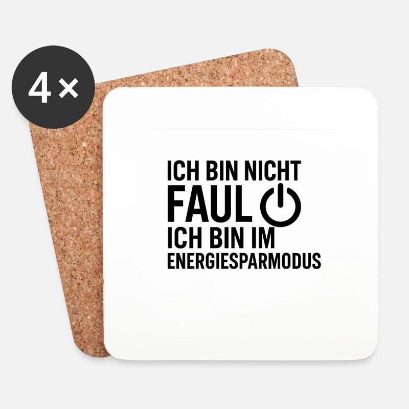 Nicht Faul - Energiesparmodus - Untersetzer (4er-Set) - Weiß