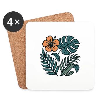 Aloha Flora - Untersetzer (4er-Set) - Weiß - Vorne