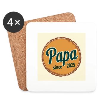 Flux Dev A worn retroinspired logo 2025 papa dady - Untersetzer (4er-Set) - Weiß - Vorne