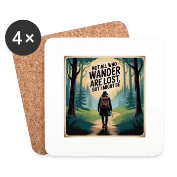 Not All Who Wander Are Lost - Coasters (set of 4) - white - Front