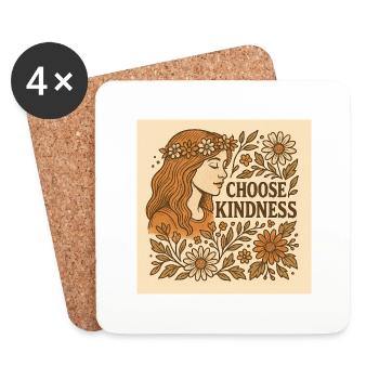 Choose kindness. Flowers. - Untersetzer (4er-Set) - Weiß - Vorne