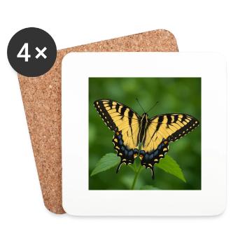 Eastern Tiger swallowtail - Coasters (set of 4) - white - Front