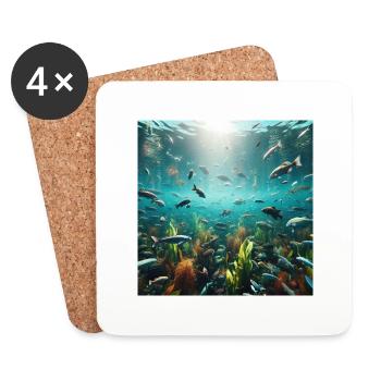 Clear Water Fish Show - Coasters (set of 4) - white - Front