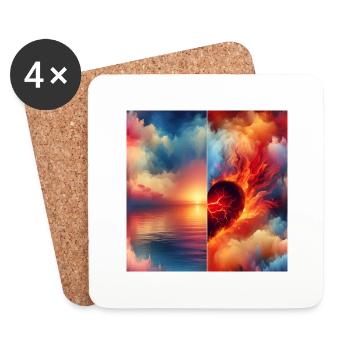 PeacefulMindFierceHeart - Untersetzer (4er-Set) - Weiß - Vorne