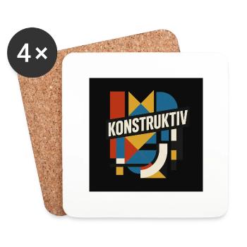 konstruktiv - Untersetzer (4er-Set) - Weiß - Vorne