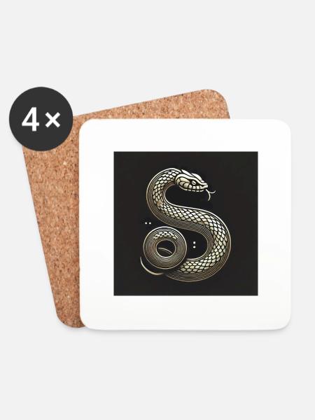 SnakeDesign - Untersetzer (4er-Set) - Weiß
