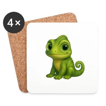Chameleon – colourful and enchanting - Coasters (set of 4) - white - Front