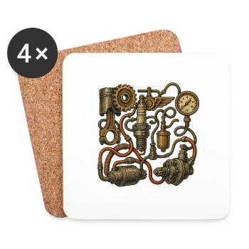 Car Art - Untersetzer (4er-Set) - Weiß - Vorne