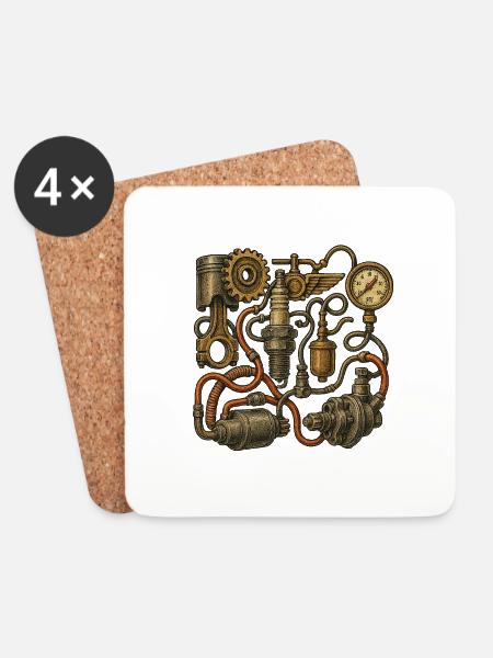 Car Art - Untersetzer (4er-Set) - Weiß