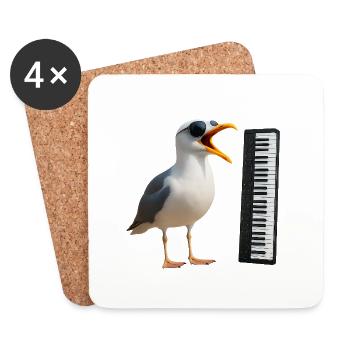 BBB Seagull Musician - Keyboard Edition - Coasters (set of 4) - white - Front