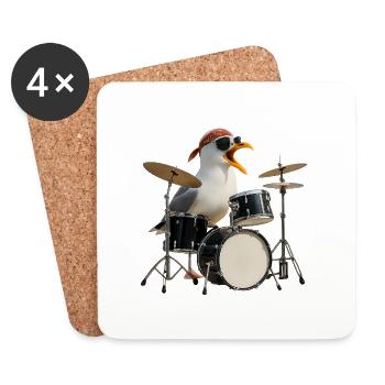 Seagull Musician - Drummer Edition 1 - Coasters (set of 4) - white - Front