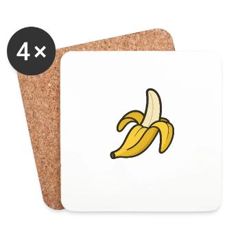 Banana - Coasters (set of 4) - white - Front