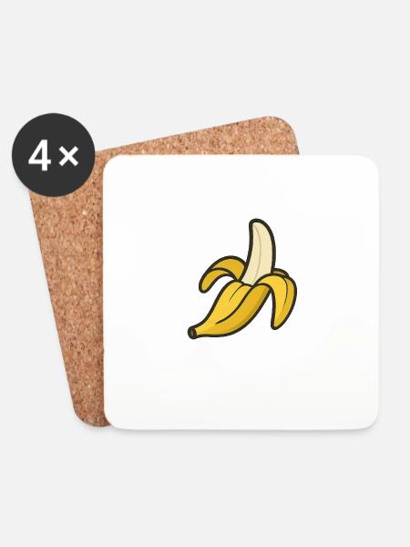 Banane - Untersetzer (4er-Set) - Weiß