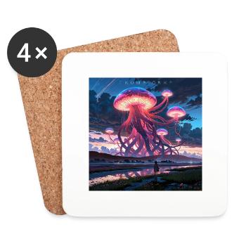 Leonardo Anime XL In a surreal lunar offbeat - Untersetzer (4er-Set) - Weiß - Vorne