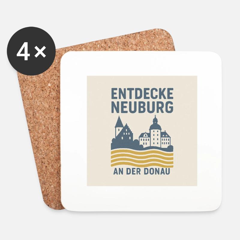 Entdecke Neuburg an der Donau - Untersetzer (4er-Set) - Weiß