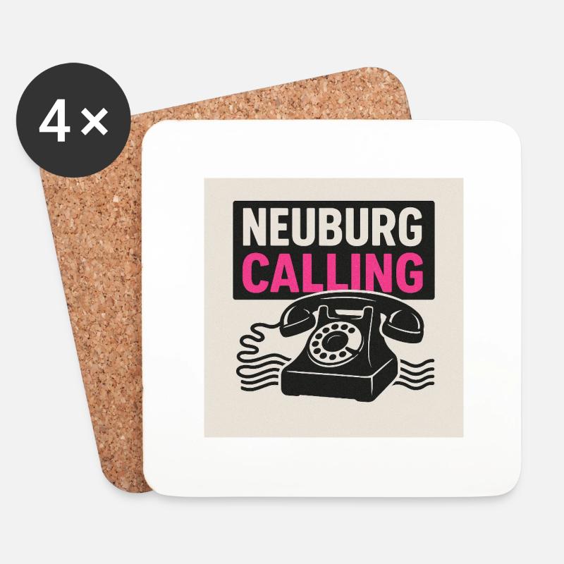 Neuburg is calling - Untersetzer (4er-Set) - Weiß