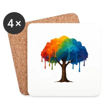 Baum Colorblast - Untersetzer (4er-Set) - Weiß - Vorne