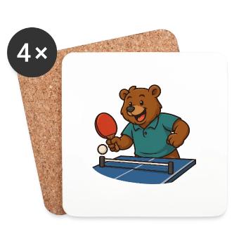Table tennis bear - Coasters (set of 4) - white - Front