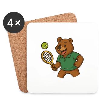 Tennis Bear - Coasters (set of 4) - white - Front