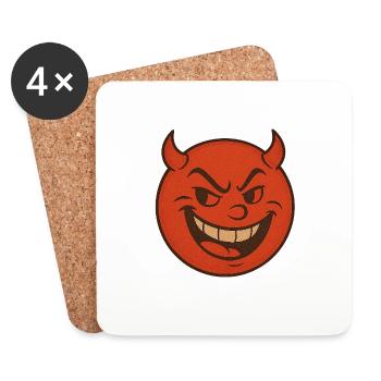 Cheeky & Fire Red – The Little Devil - Coasters (set of 4) - white - Front
