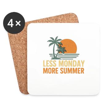 Less Monday More Summer - Coasters (set of 4) - white - Front