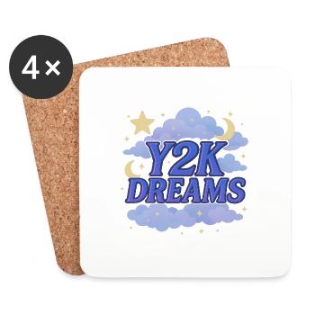 Nuages de mode Y2k - Dessous de verre (lot de 4) - blanc - Devant