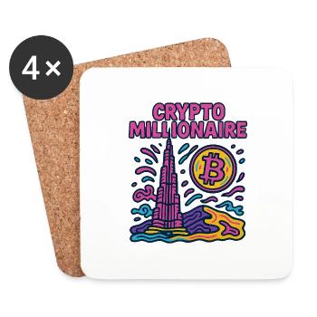 Dubaï crypto - Dessous de verre (lot de 4) - blanc - Devant