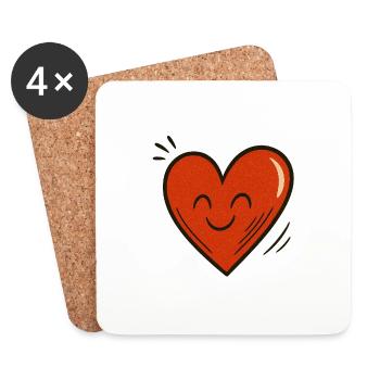 Leaping Heart – When Love Dances - Coasters (set of 4) - white - Front