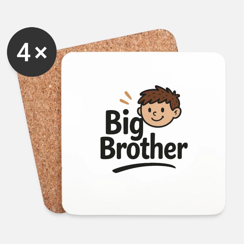 Big Brother - Untersetzer (4er-Set) - Weiß