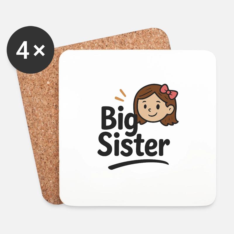 Big Sister - Untersetzer (4er-Set) - Weiß