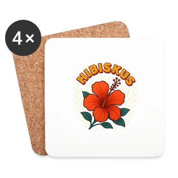 Hibiskus - Untersetzer (4er-Set) - Weiß - Vorne