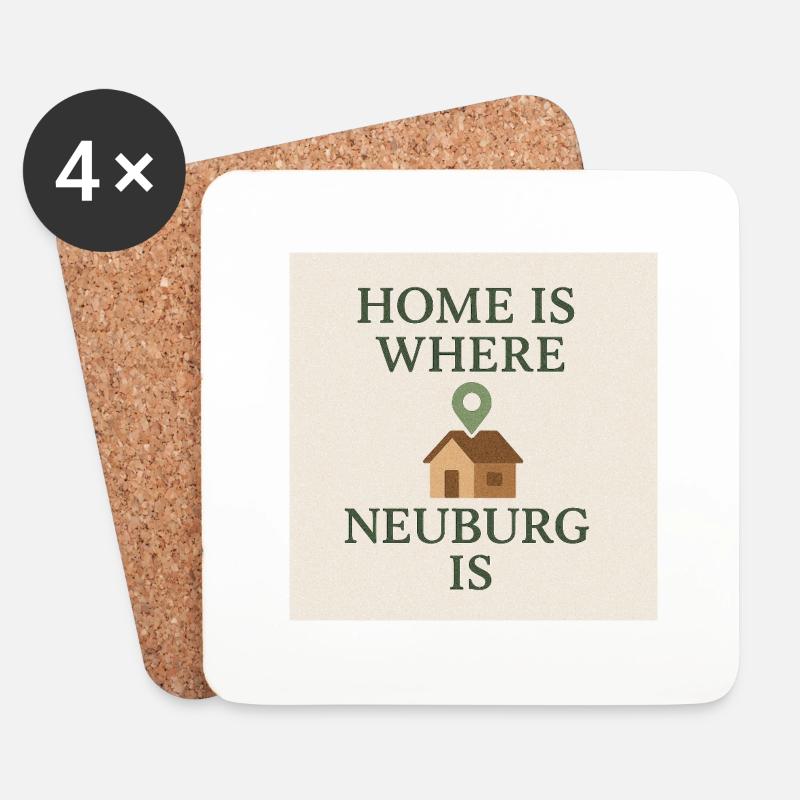 Home is where Neuburg is - Untersetzer (4er-Set) - Weiß