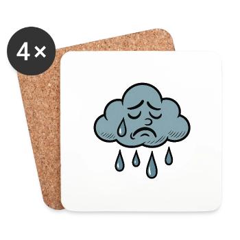 Sad Cloud – When It's Just Too Much - Coasters (set of 4) - white - Front